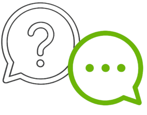 Question and chat speech bubble icons